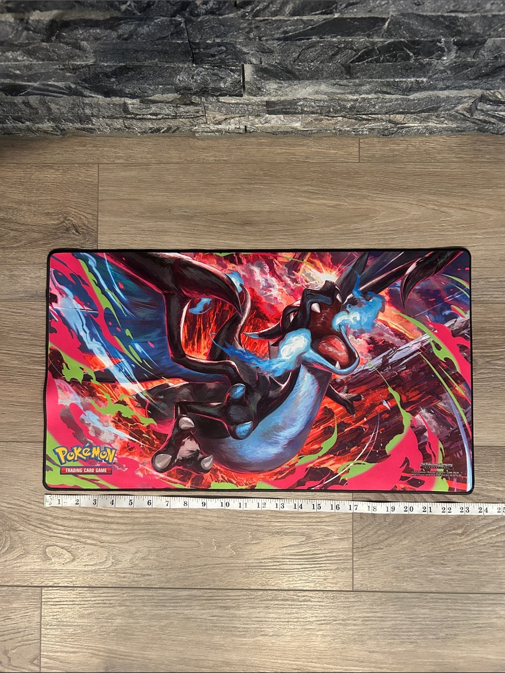 NWOT Pokémon Colorful Mega Charizard X Playmat from Phantasmal Flames 🔥 - Picture 3 of 5